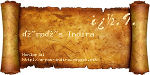 Árpás Indira névjegykártya